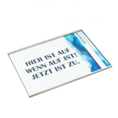 Tuerschild Vitrum G aus Glas und Edelstahl DIN A5